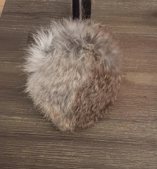 Elegant Rabbit Fur Earmuffs - Black and Gray - Picture 4 of 15